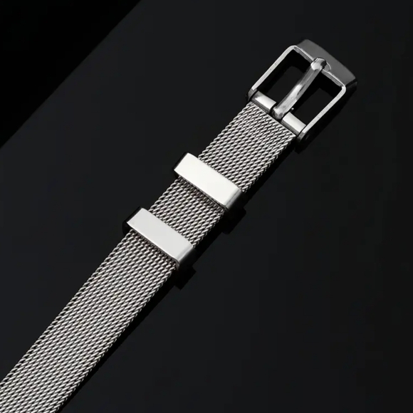 Silver Titanium Mesh Belt Band - Picture 3 of 3